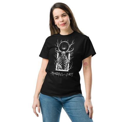 Explora la mitología celta con esta camiseta unisex de Cernunno, diseñada por Símera-Art. Arte exclusivo, estilo único. ¡Compra ahora!