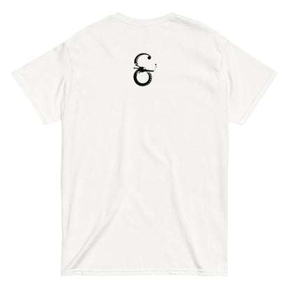 Camiseta Clásica Unisex El Guardián del Hades – Arte y Estilo Atemporal-blanco-vista de espalda-logo símera-colección símera-art