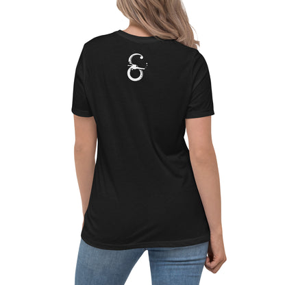 Camiseta Negra Suelta Mujer Hipocamphorror – Estilo Gótico y Comodidad-Vista del logo Símera-Art