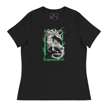 Camiseta Negra Suelta Mujer Hipocamphorror – Estilo Gótico y Comodidad-Símera-Art