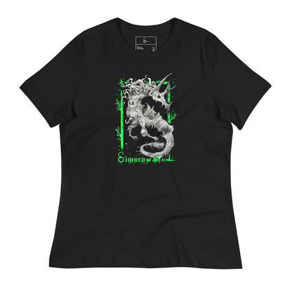 Camiseta Negra Suelta Mujer Hipocamphorror – Estilo Gótico y Comodidad-Símera-Art