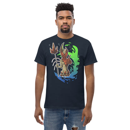 Para los hombres, esta camiseta combina el impacto visual del diseño con un ajuste cómodo y estructurado. Es perfecto para combinar con jeans o chaquetas, dando un toque de personalidad a cualquier atuendo.