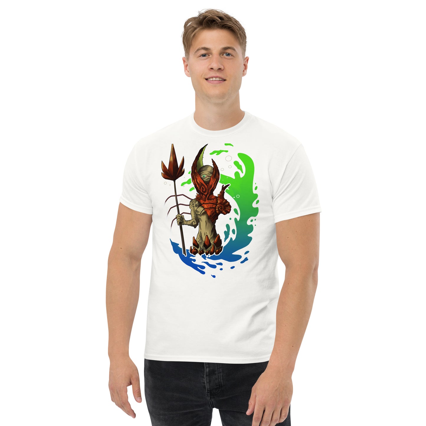 Camiseta Clásica Unisex El Guardián del Hades – Arte y Estilo Atemporal-Color blanco-vista de frente