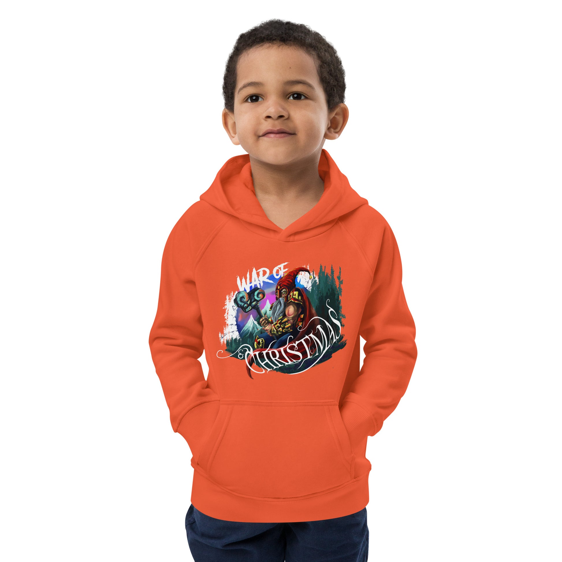 Suave y cálida, esta sudadera ecológica es perfecta para proteger a los más pequeños en las tardes de invierno. Diseño exclusivo War of Christmas.